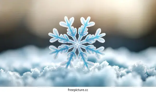 Beautiful Winter Snowflake on Snow