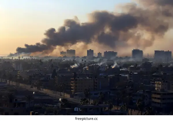 Smoke rises from buildings after an airstrike in Sanaa, Yemen, on March 26, 2015