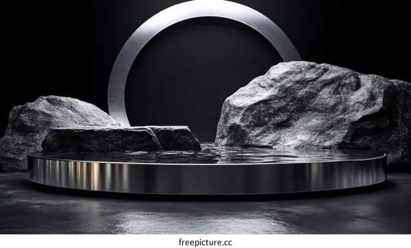 Dark Minimalist Geometric Stone Product Display