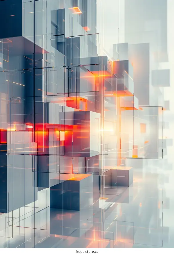 Abstract 3D Cubes and Lines