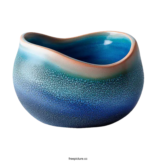 [Transparent Background PNG]Unique Artistic Ceramic Bowl with Cracked Glaze