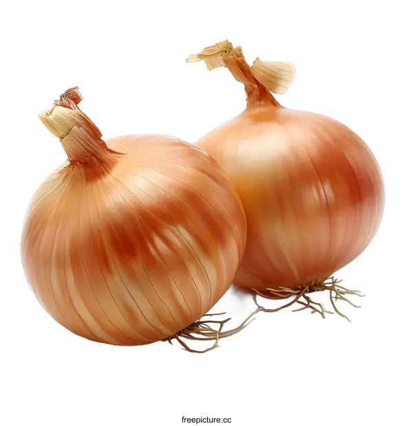 [Transparent Background PNG]Two brown onions isolated on white background