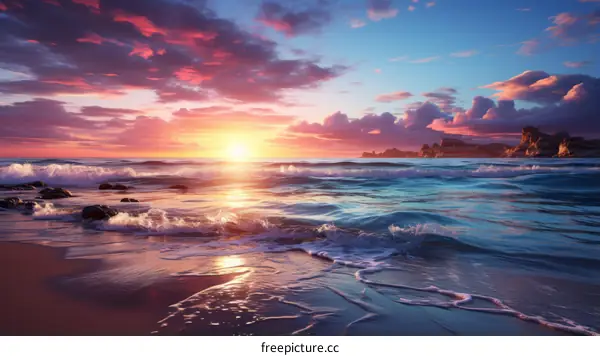 Mesmerizing Sunset over the Azure Sea