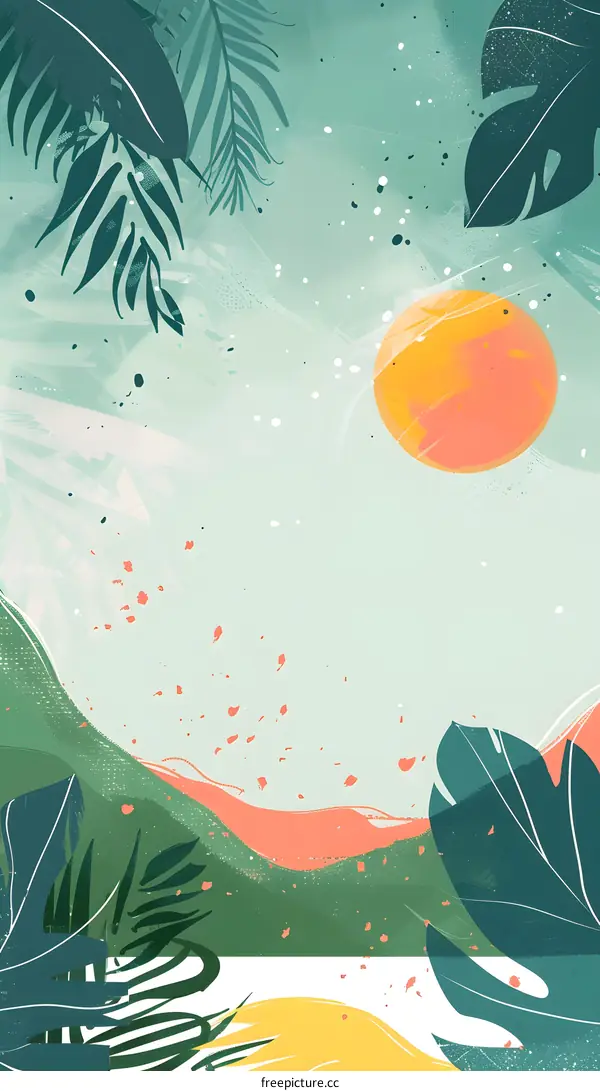 Tropical  Abstract  Green  Background  Illustration