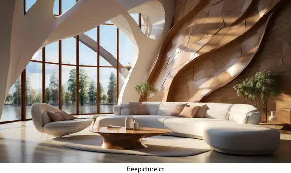 Organic Lakeside Villa Interior Design