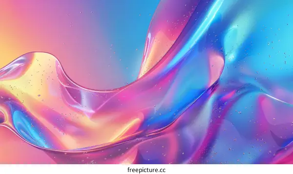 colorful abstract liquid wave with bubbles