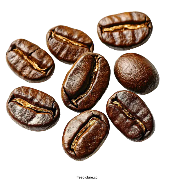 [Transparent Background PNG]Close Up of Roasted Coffee Beans
