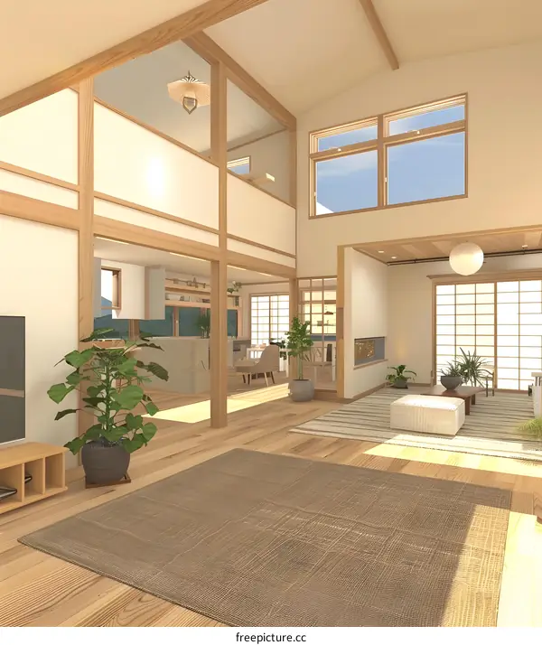 Modern Japanese Style Living Room Interior Design