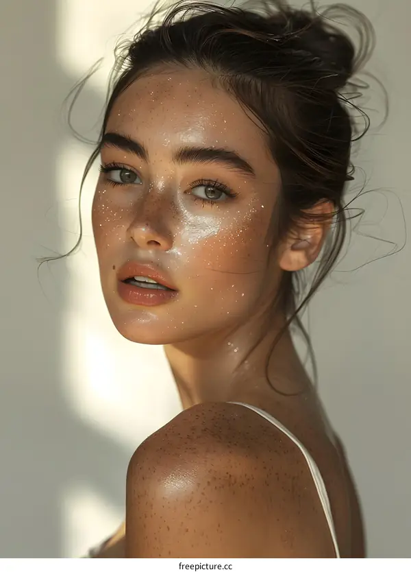 Portrait of a Woman with Freckles