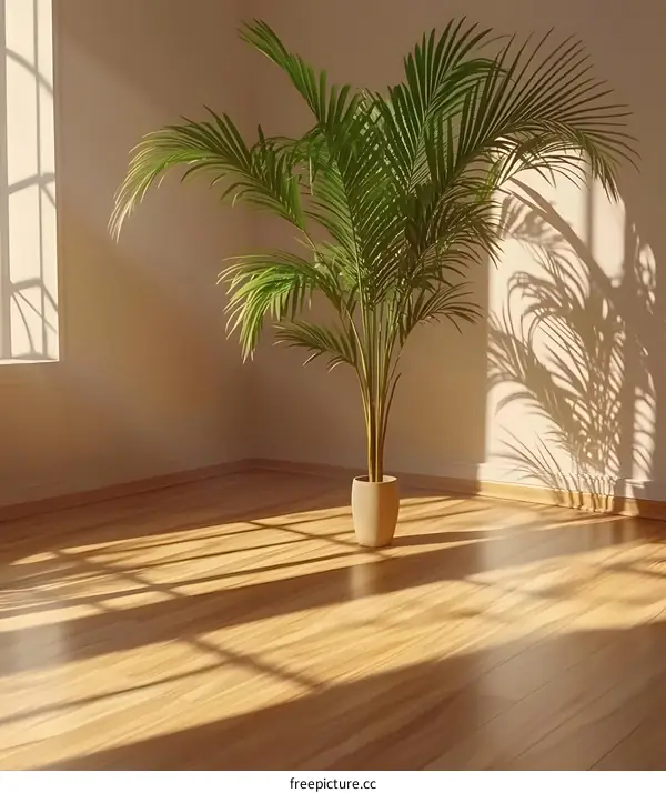Palm Tree in a Corner of a Room