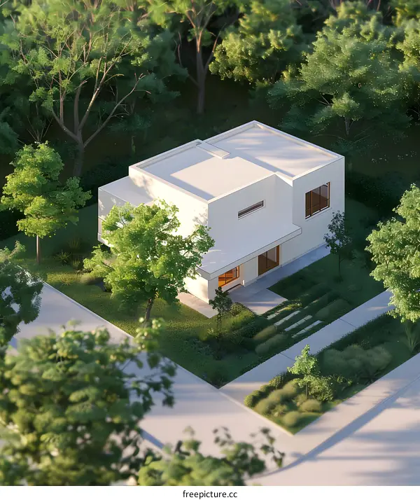 Modern House Design with Lush Greenery