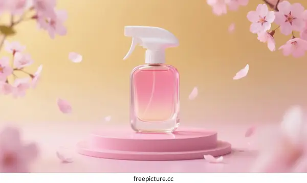 Sakura Scented Air Freshener on Pink Platform with Petals