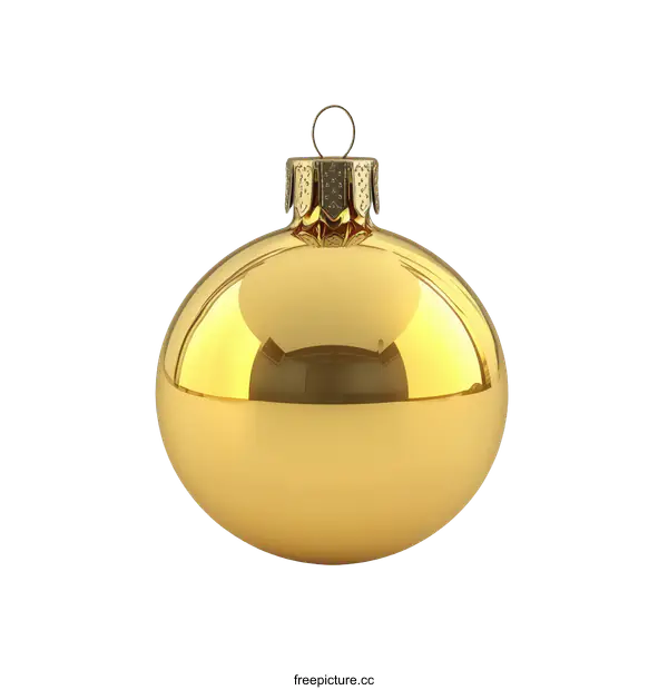[Transparent Background PNG]Golden Christmas Ornament Ball Decoration