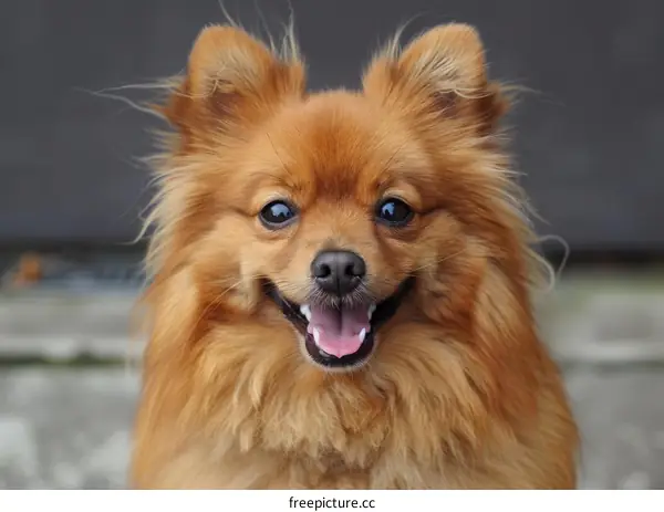 A happy Pomeranian dog with a big smile on its face