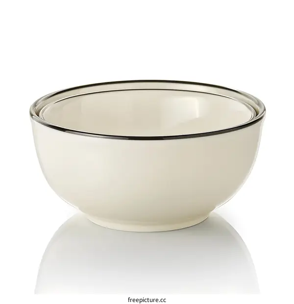 Empty white ceramic bowl isolated on white background