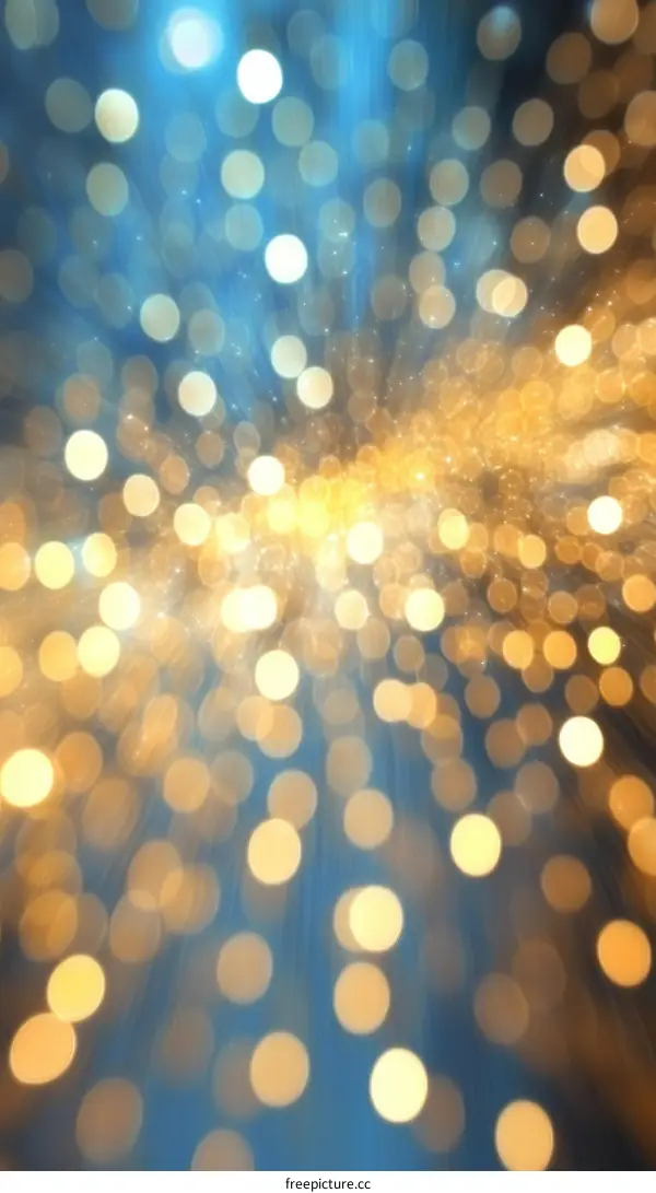 Abstract Bokeh Background with Golden and Blue Lights