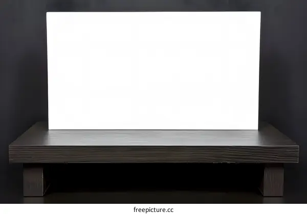 Empty Wooden Platform With White Canvas