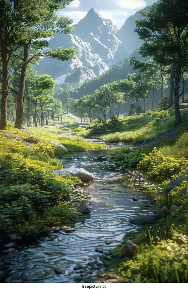 Lush Forest Mountain Stream: Serenity and Beauty
