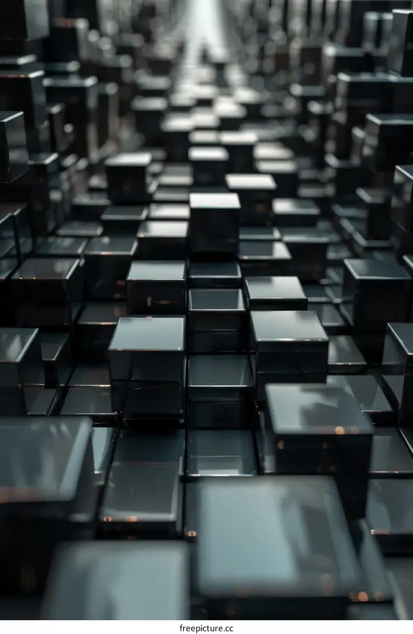 Abstract Black Cube Background