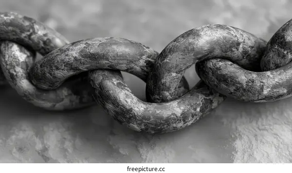 Aged Metal Chain Detail Close-up