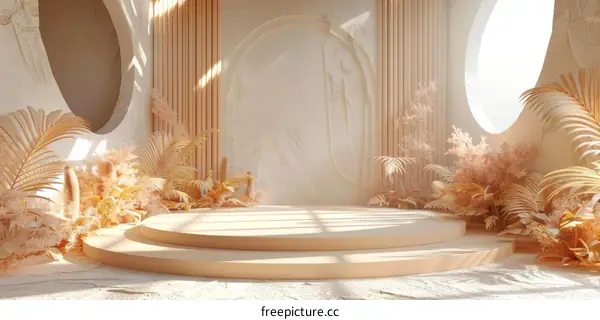 Beige Aesthetic Minimalist Podium Display