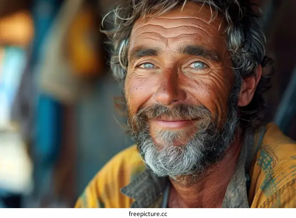 Portrait of a Smiling Elderly Man