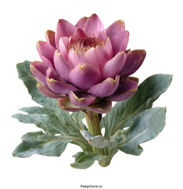 [Transparent Background PNG]Closeup of a Vibrant Purple Artichoke