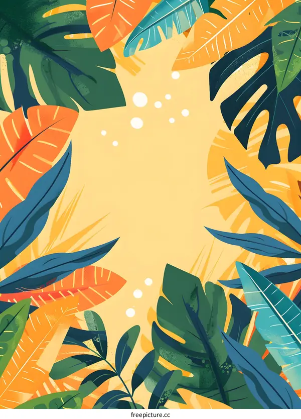 Tropical Leaves Illustration Background