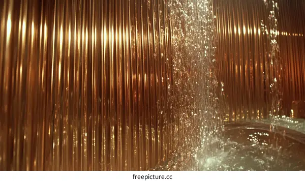 Copper Water Feature Art Deco Style