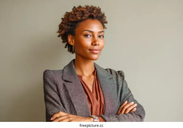Confident Black Woman in Business Attire