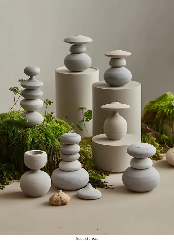 Stack of Stones Home Decor Minimalist Ceramic