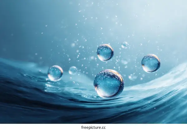 Abstract Water Drops and Bubbles