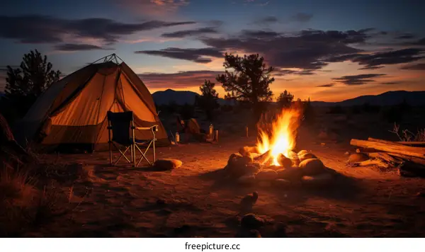 Desert Camping Under a Starry Sky