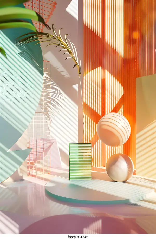 Abstract Background With Green and Orange Colors