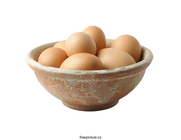[Transparent Background PNG]Brown eggs in a bowl