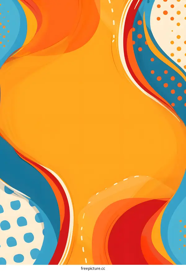 Abstract Background With Colorful Wavy Shapes