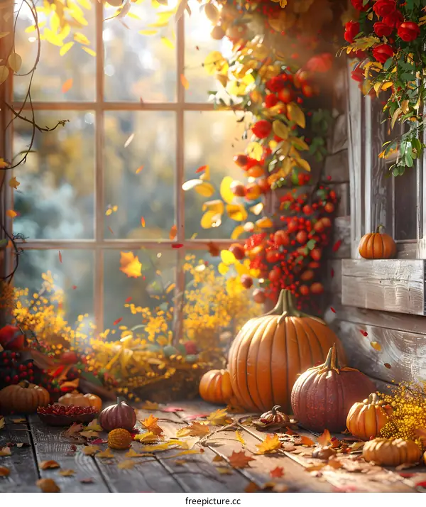 A window in autumn