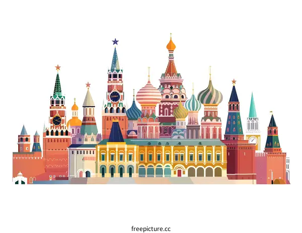 Red Square Moscow Russia Architecture Illustration