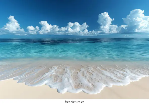 Beautiful beach with white sand and crystal clear water