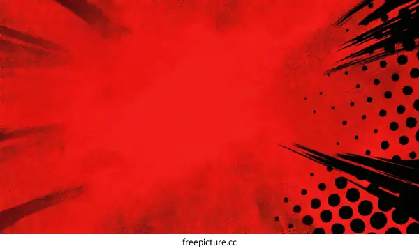 Dynamic Red Background with Comic Book Style Elements
