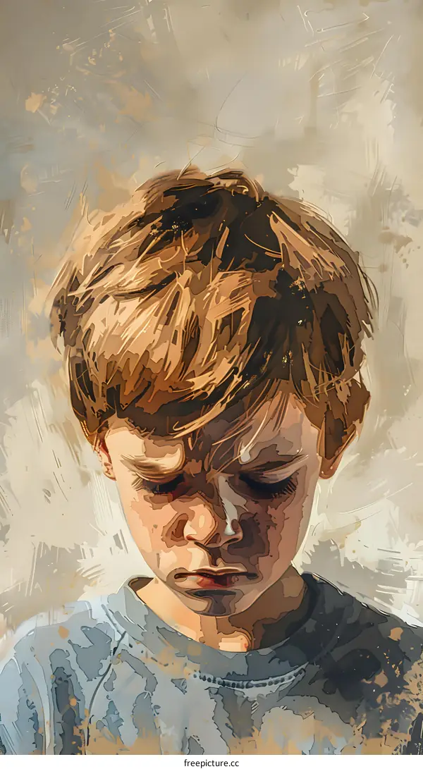 portrait of a boy with freckles and brown hair