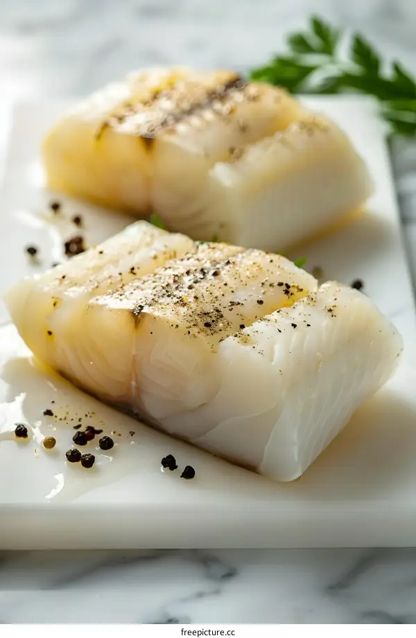 Fresh Cod Fish Fillets Seasoned and Ready to Cook