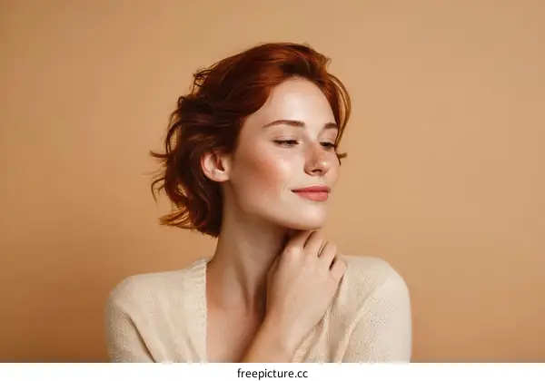 Close-up Portrait of a Red-Haired Woman