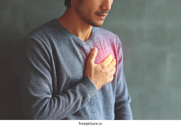 Man Experiencing Chest Pain Medical Emergency