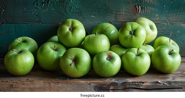 A Pile of Fresh Green Apples