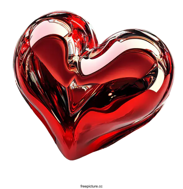 [Transparent Background PNG]Abstract Red Heart Shape Illustration
