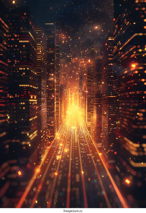 Glowing City Street