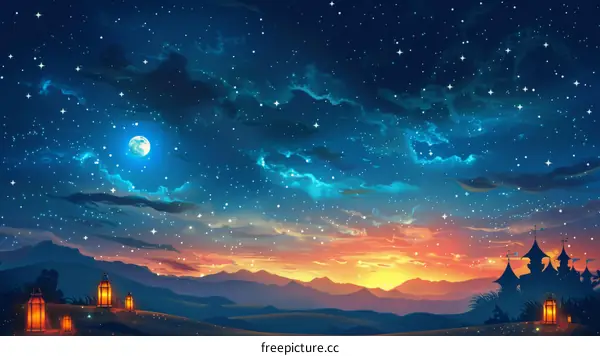 A fantasy night sky