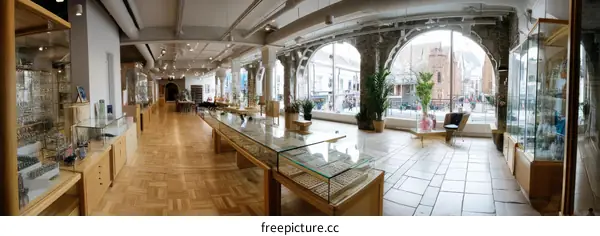 Jewelry Store Interior with City Views