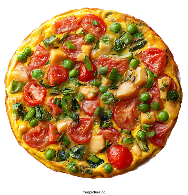[Transparent Background PNG]Delicious Vegetable and Egg Frittata